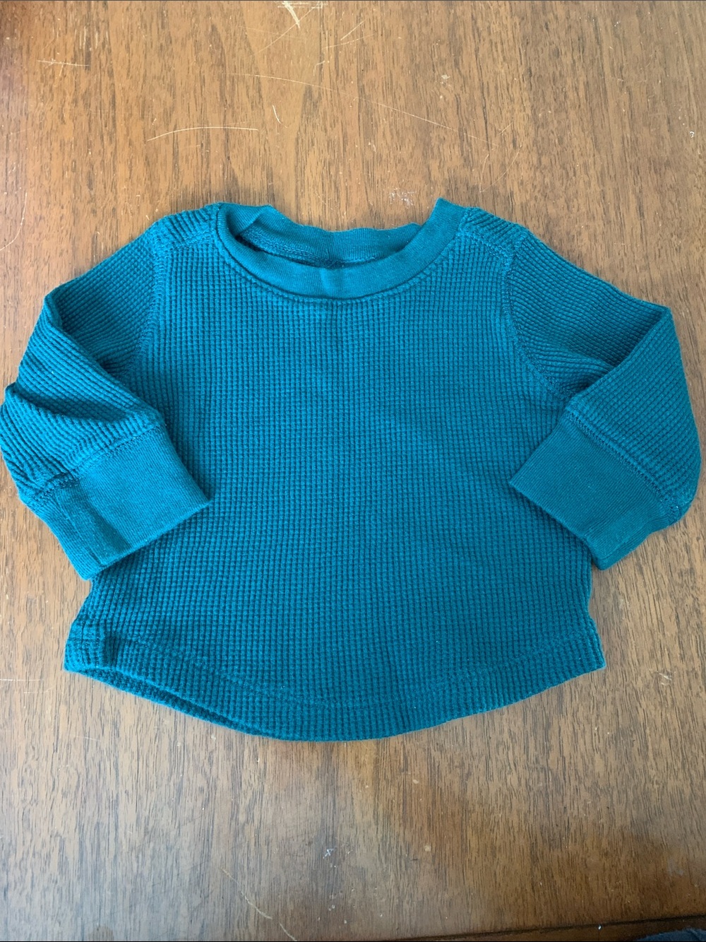 🍓3/$10 GAP Forest Green Long Sleeve Waffle Knit Top 3-6m